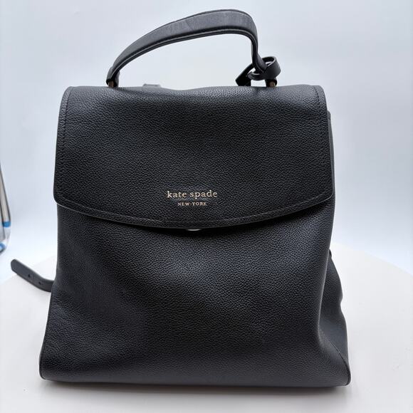 kate spade Handbags - Kate Spade Black Pebble Leather Backpack